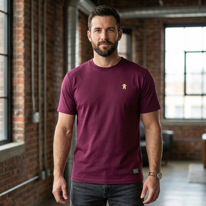 Polera Hombre Grizzly Griptape Embroidered OG Bear Burgundy