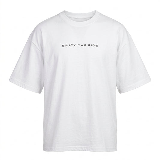 Polera Hombre T-Shirt Oversize Hang Loose White Enjoy The Ride