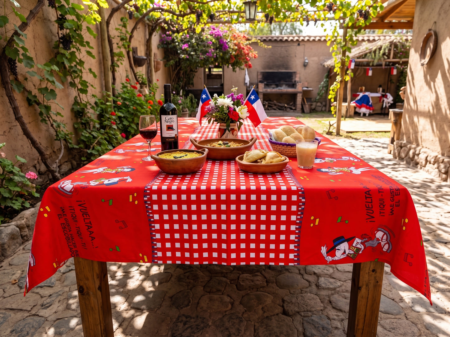 💖 Mantel Fiestas Patrias Condorito - Género 150x200cms
