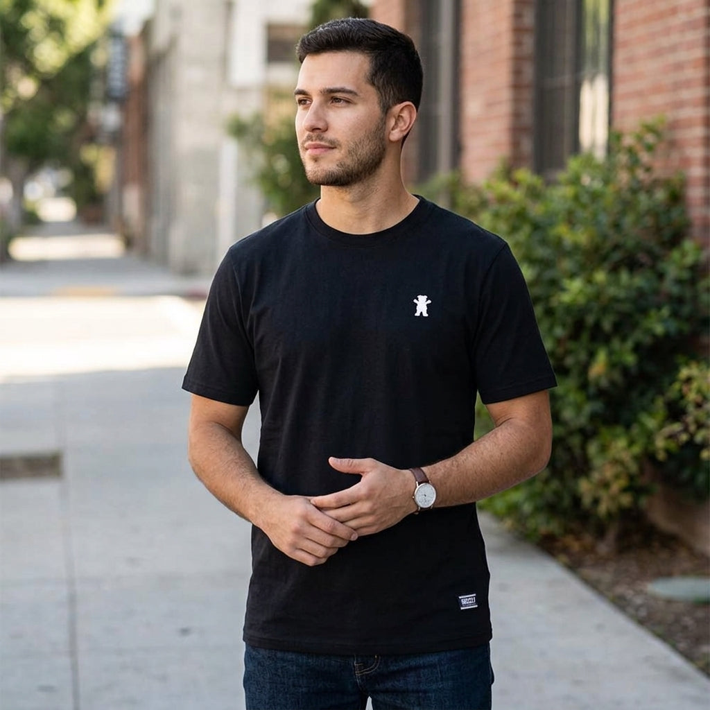 Polera Hombre Grizzly Griptape Embroidered OG Bear Negro