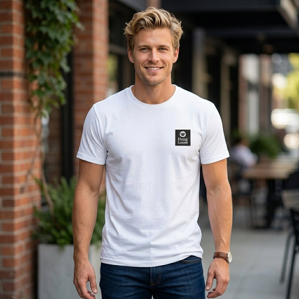 Polera Hombre T-Shirt Hang Loose White Essencial