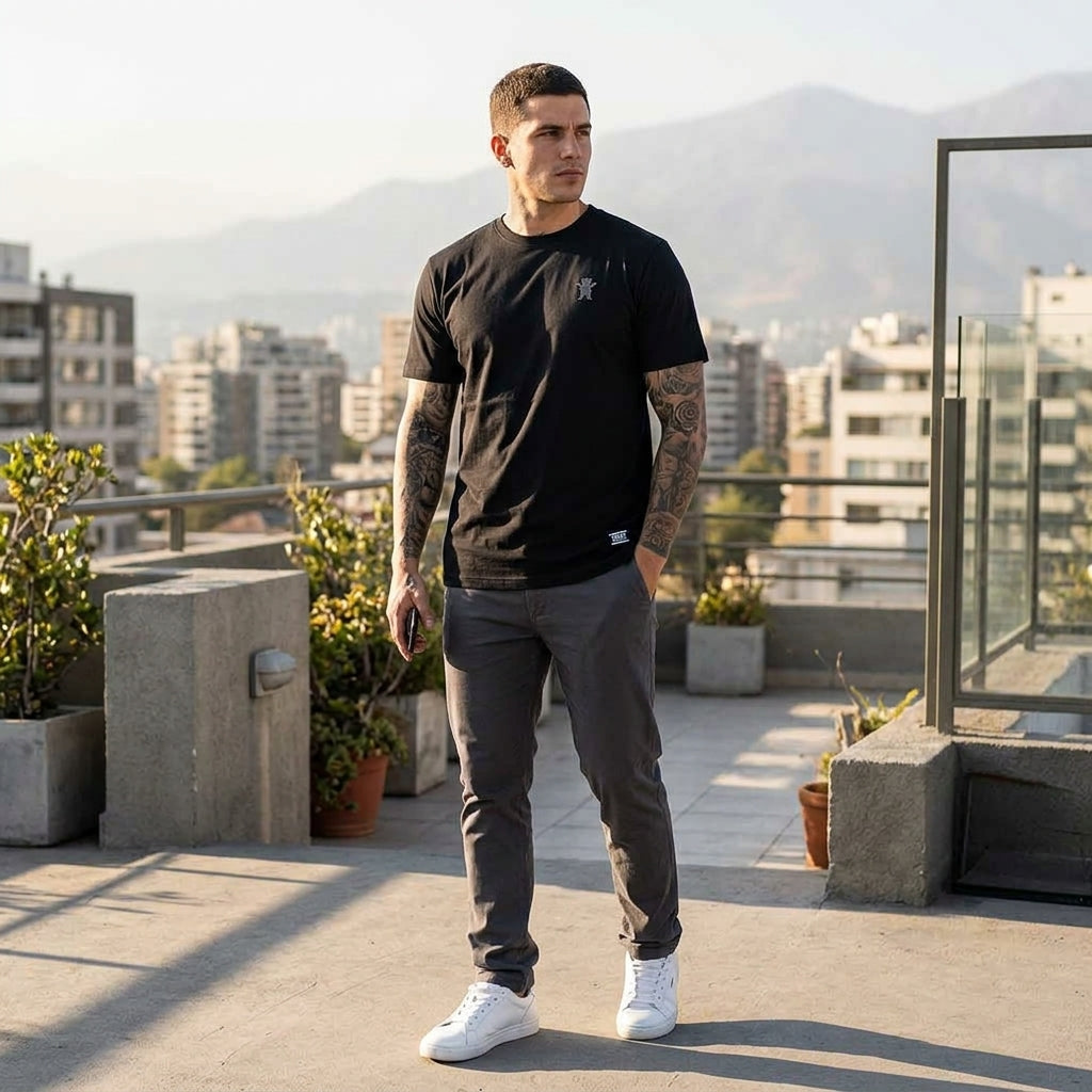 Polera Hombre Grizzly Griptape Embroidered OG Bear All Negro