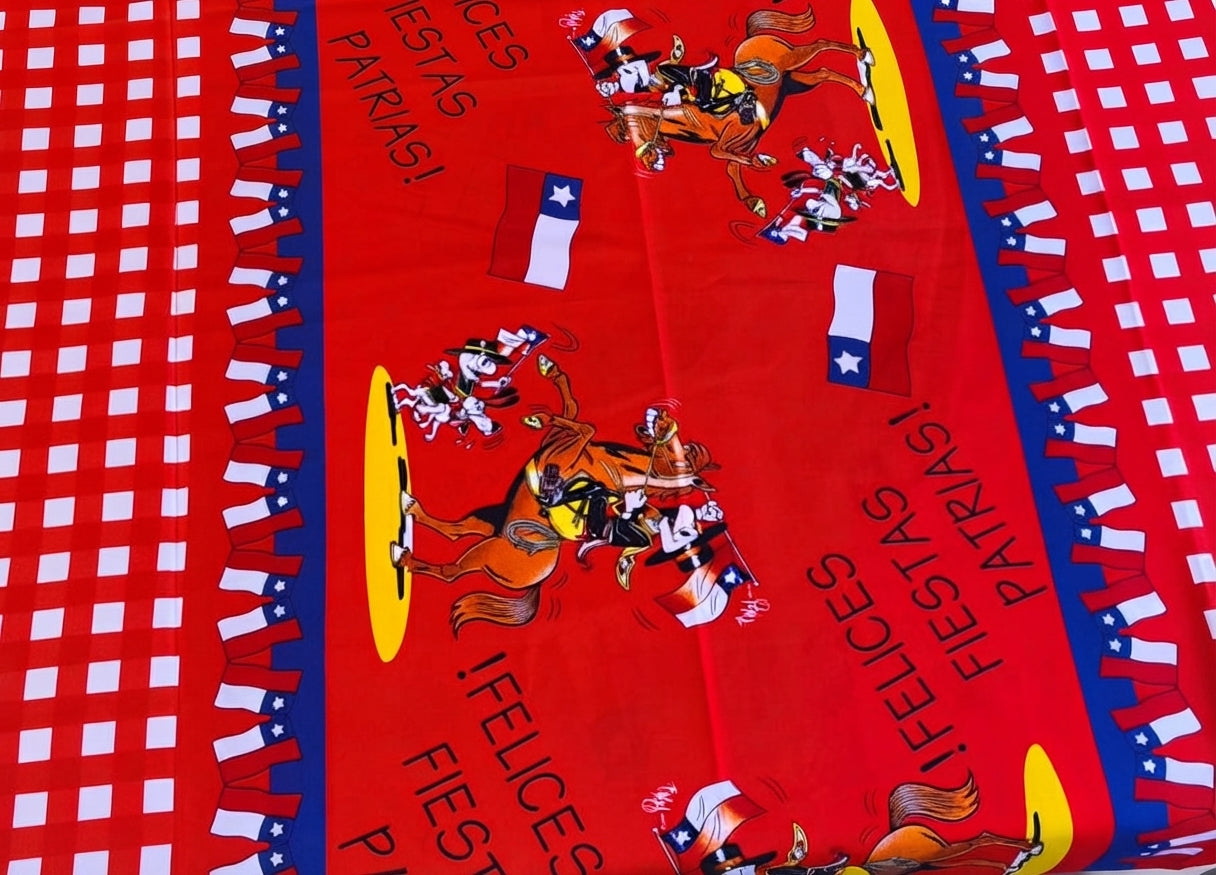 💖 Mantel Fiestas Patrias Diseño Condorito - Género 150x200cms