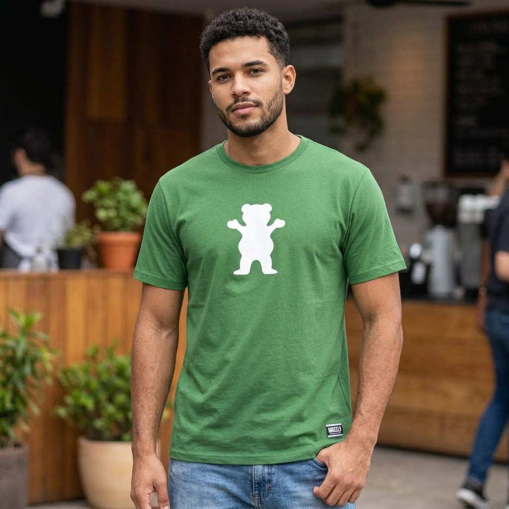 Polera Hombre Grizzly Griptape OG Bear Verde