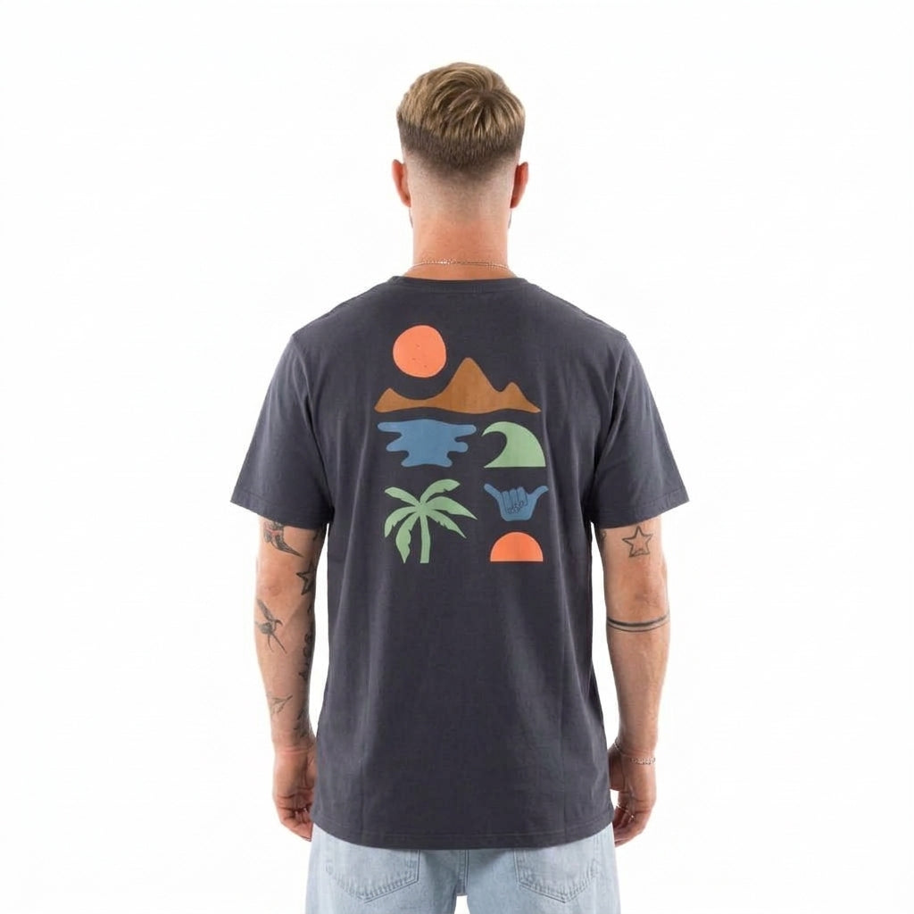 Polera Hombre T-Shirt Hang Loose Dark Shadow Spirit Aloha