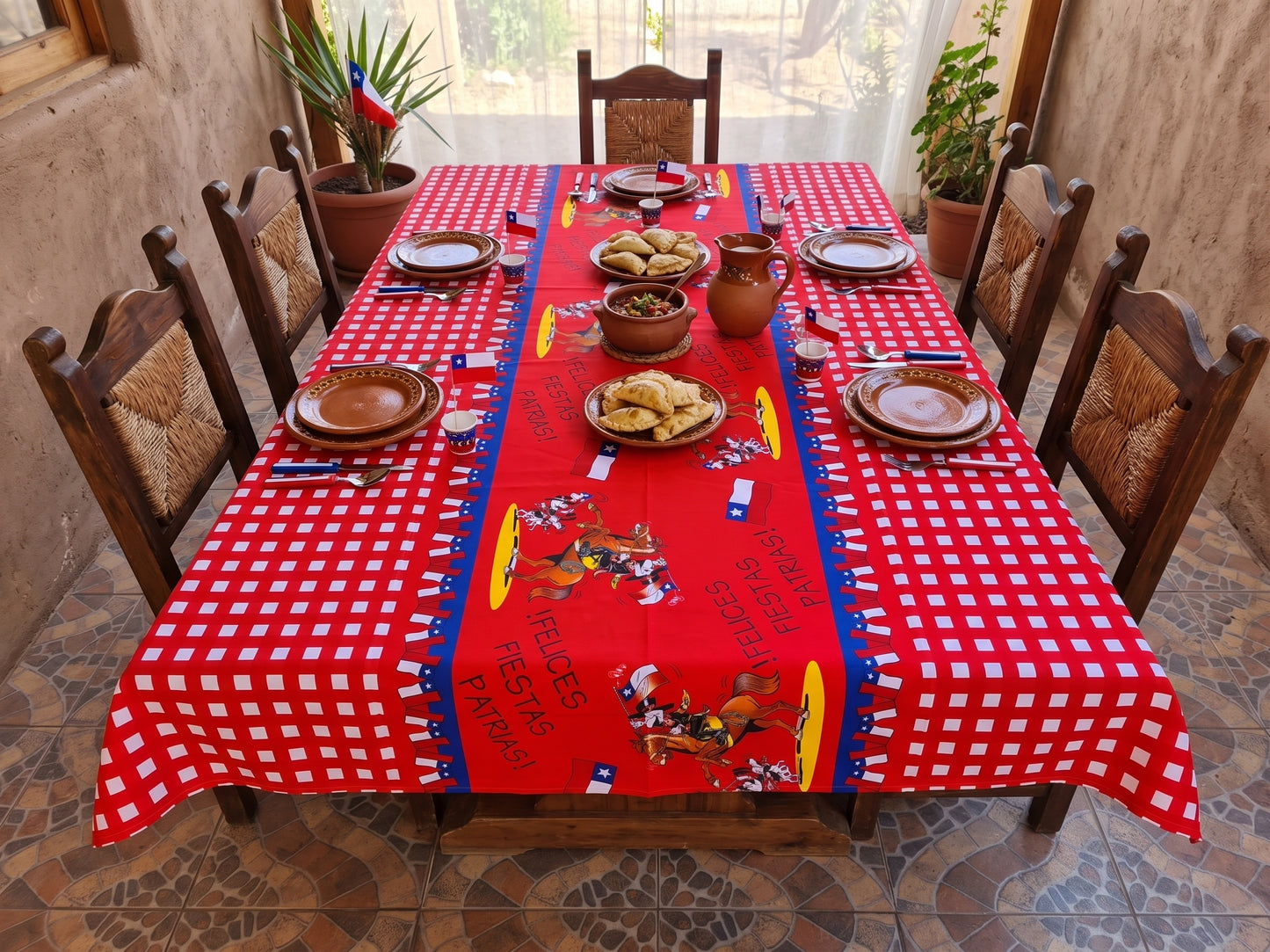 💖 Mantel Fiestas Patrias Diseño Condorito - Género 150x200cms