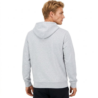 Polerón Hoodie Hombre Reebok Gris Melange Logo Negro