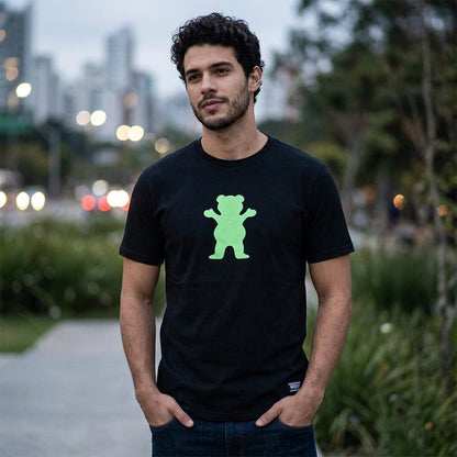 Polera Hombre Grizzly Griptape OG Bear Negro Verde