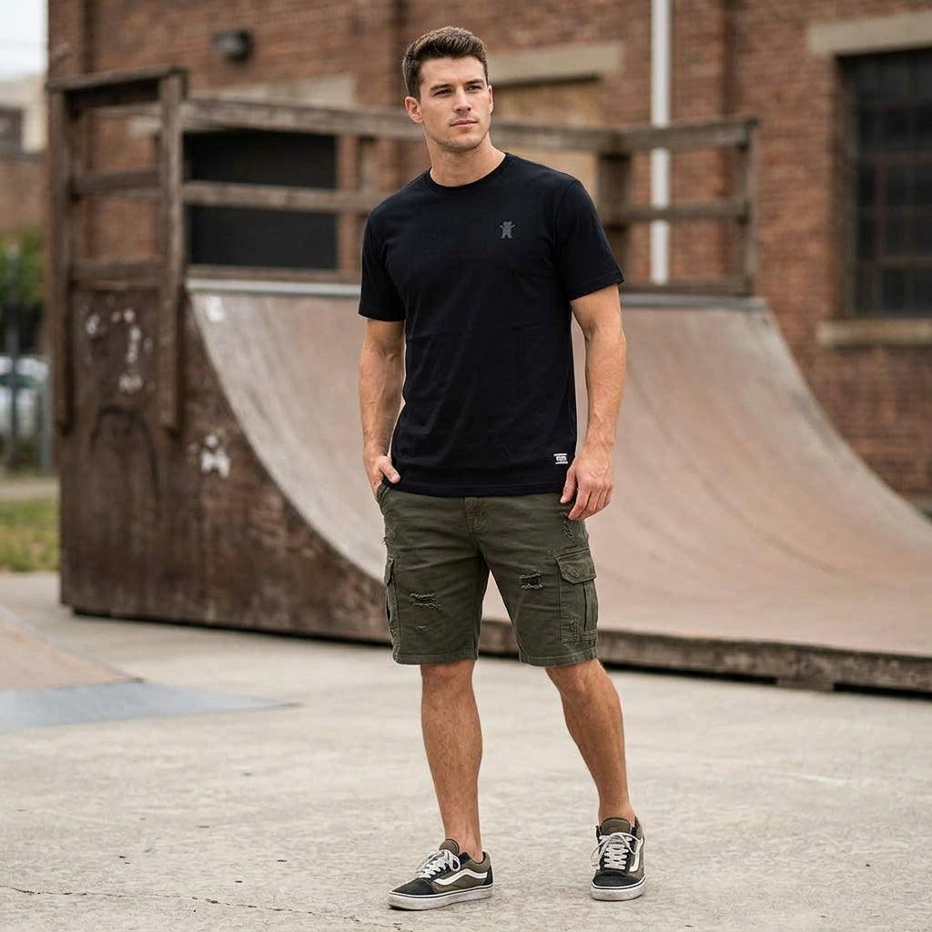Polera Hombre Grizzly Griptape Embroidered OG Bear All Negro