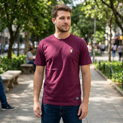Polera Hombre Grizzly Griptape Embroidered OG Bear Burgundy