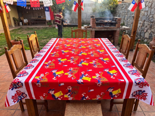 💖 Mantel Fiestas Patrias Diseño Condorito - Género 150x200cms