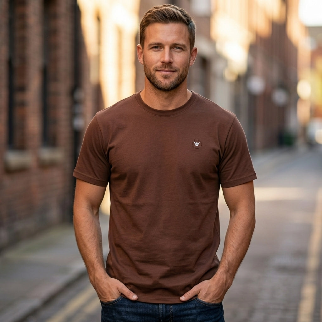Polera Hombre T-Shirt Hang Loose Coffee Essencial